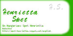 henrietta spet business card